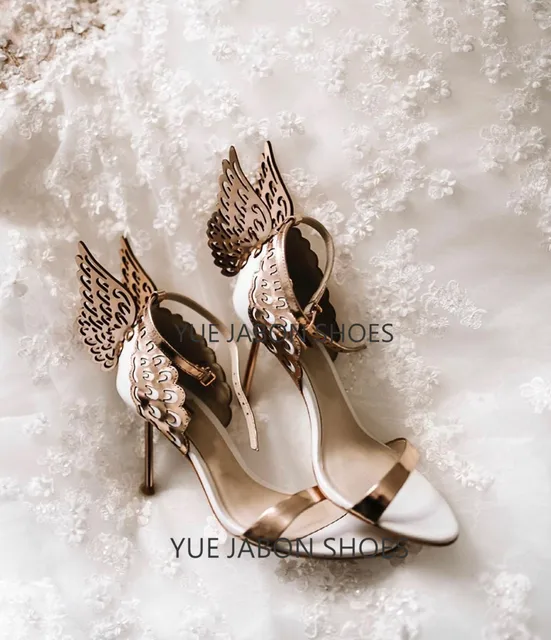 Designer Shoes Women Luxury 2022 Buty Damskie Butterfly Heels Sandals Women  Metallic Leather High Heel Dress Wedding Sandals - AliExpress