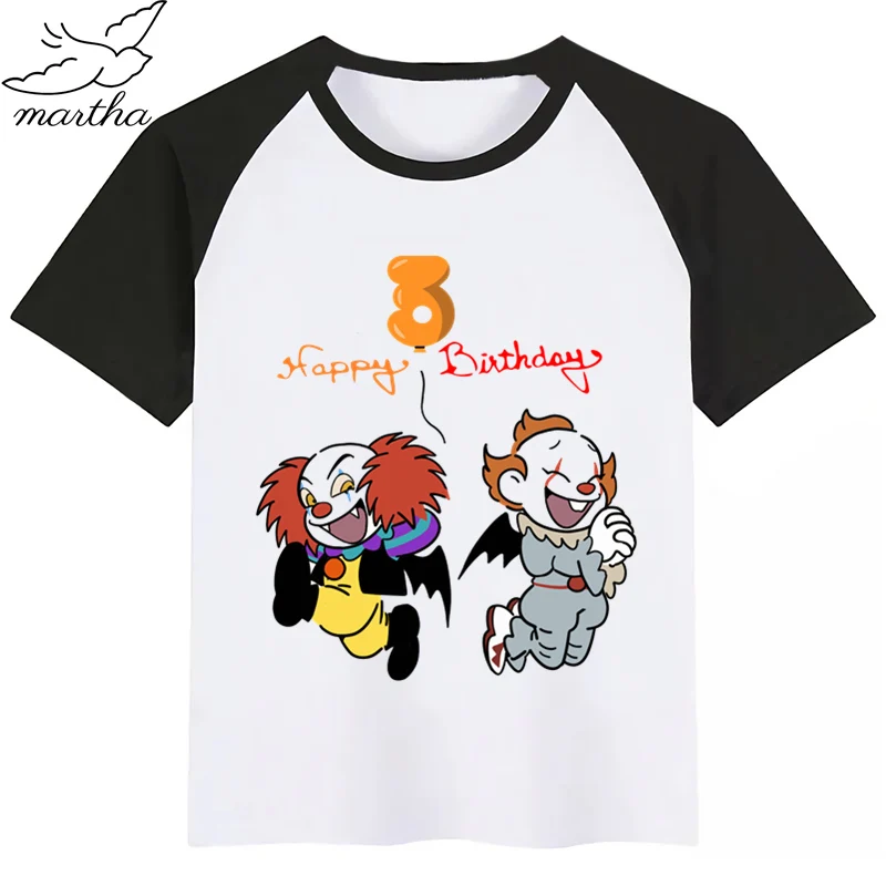 Футболка для мальчиков с надписью «It DIY Birthday Number»; детская одежда с принтом «It Joker»; топы для мальчиков; детская одежда; футболки для вечеринок