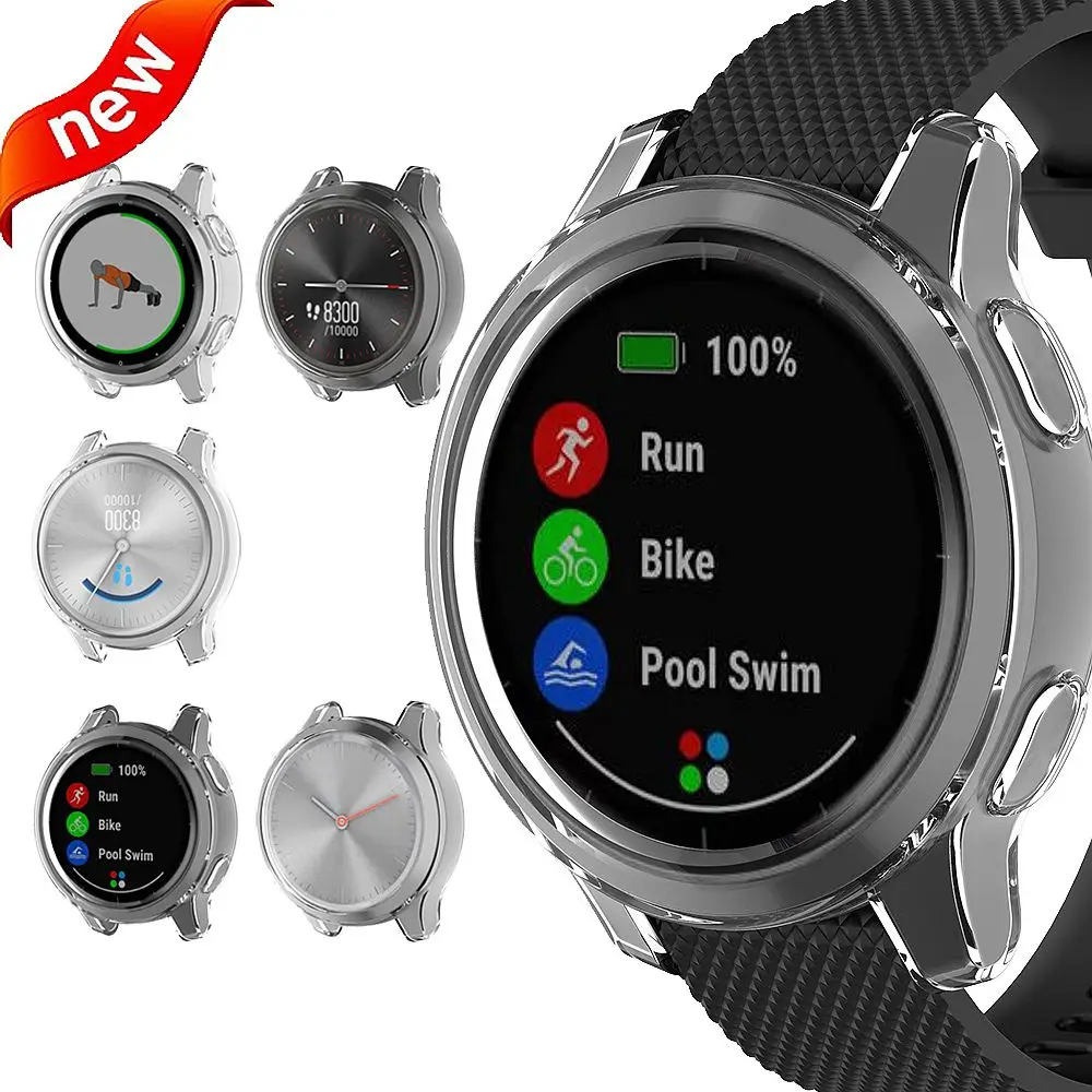 ТПУ чистый чехол для часов рамка для Garmin Vivoactive 4 4S/GarminActive S/Vivomove 3 3S роскошный стильный защитный чехол для браслета