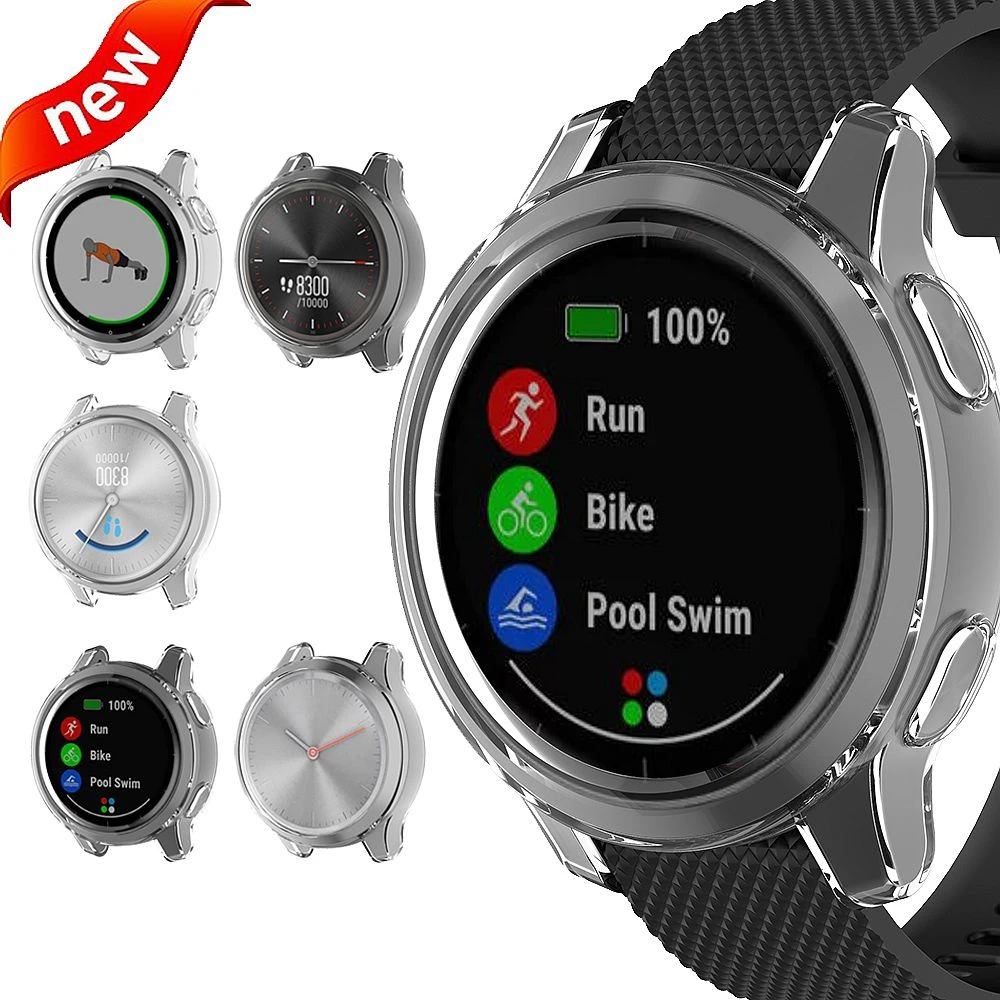 TPU Clean Watch Case Cover Frame for Garmin Vivoactive 4 4s/GarminActive  S/Vivomove 3 3S Luxe Style Bracelet Protective Shell|Smart Accessories| -  AliExpress