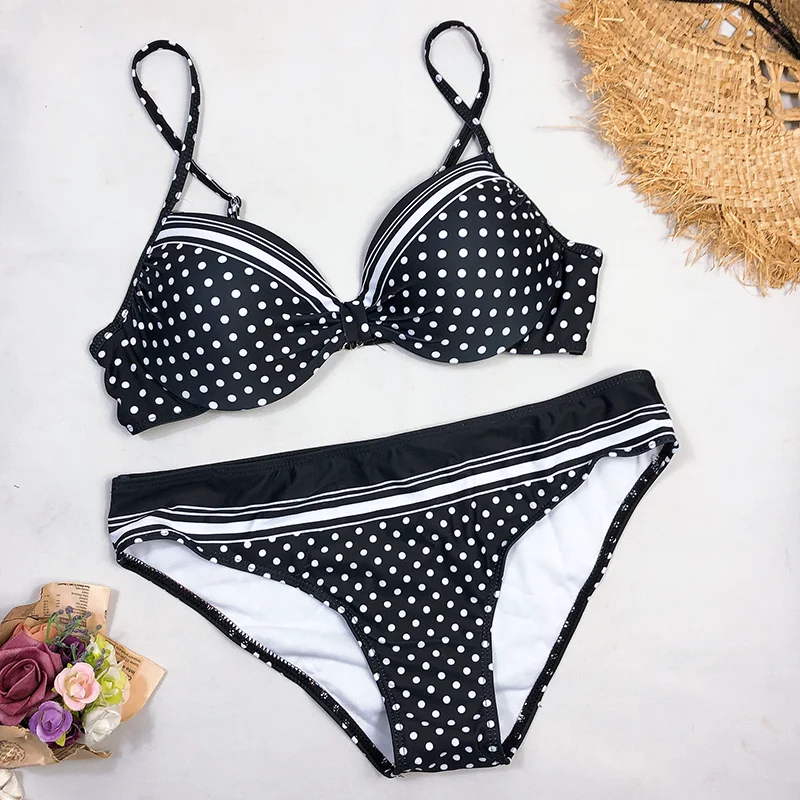 Bikini Sethigh waisted bikini set Sexy High Waist Bikini Florial Print Tankini Halter Sexy Bikini Set Polka Dot Female Swimwear Ladies Bathing Suit Plus Size XXL cheeky bikini sets