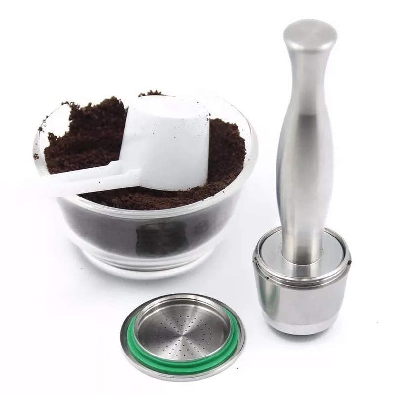 

304 stainless steel integrated powder press coffee bean capsule cup powder hammer kitchen tool
