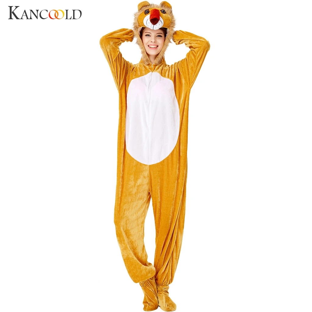 Женские флисовые пижамы KANCOOLD комбинезон с животными львами новинки для взрослых