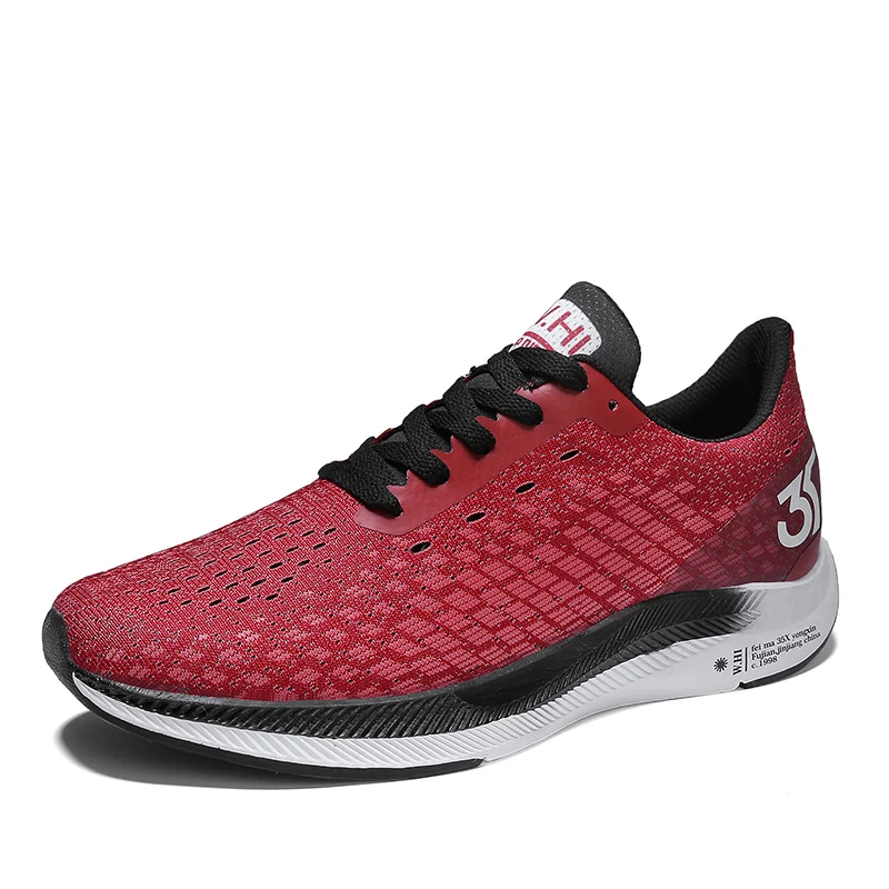 Мужская Вулканизированная обувь; мужская повседневная обувь с дышащей сеткой; спортивные кроссовки; большие размеры 39-46; кроссовки для тенниса; Masculina - Цвет: red