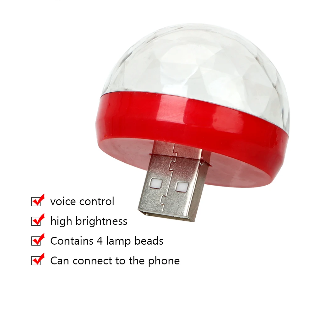 Автомобильный светодиодный светильник с атмосферой DJ RGB лампа USB клуб Дискотека волшебное освещение для создания сценических эффектов автомобиль-Стайлинг декоративная лампа автомобильные лампочки