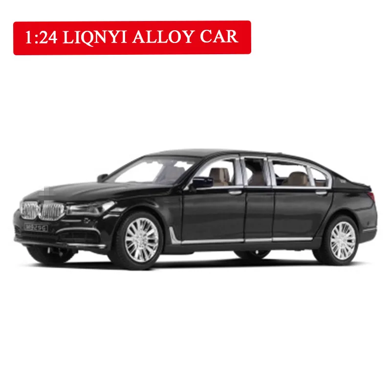 

High Simulation 1:24 Sound and Light Openable Door Pull Back Car Alloy Car Model 760 Extended Version Toys for Children Gifts