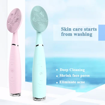 

New Electric Facial Cleansing Brush Skin Pore Anti Aging Wrinkle Silicone Brush For Removing Skin's Blackheads Cosmetic Foreoing