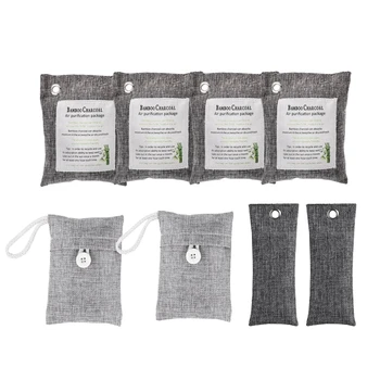 

Activated Bamboo Charcoal Bags 8 Pack (4X200G+2X100G+2X75G) Natural Eco Friendly for Home, Car,Closet,Shoes.