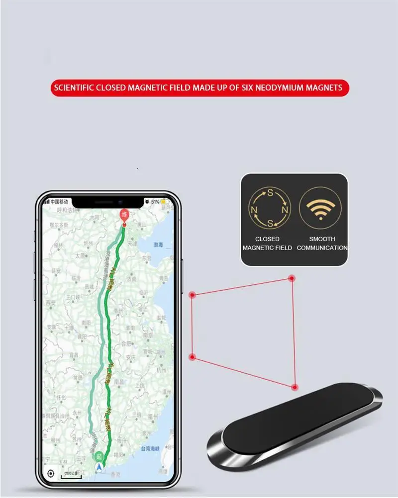 Мини в форме полосы Стенд Магнитный автомобильный держатель телефона настенный металлический магнит gps автомобильное крепление приборной панели для iPhone Xiaomi смартфонов в автомобиле