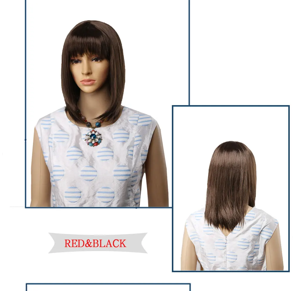 Amir Ombre синтетические парики с челкой для женщин средней длины Bolnde смешанный белый цвет боб парик термостойкие волокна косплей волос
