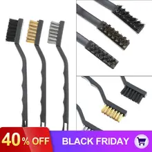 3 шт./компл. мини-проволочная кисть Набор нейлоновых латунь Нержавеющая сталь кистей для рисования для очистки промывки инструменты