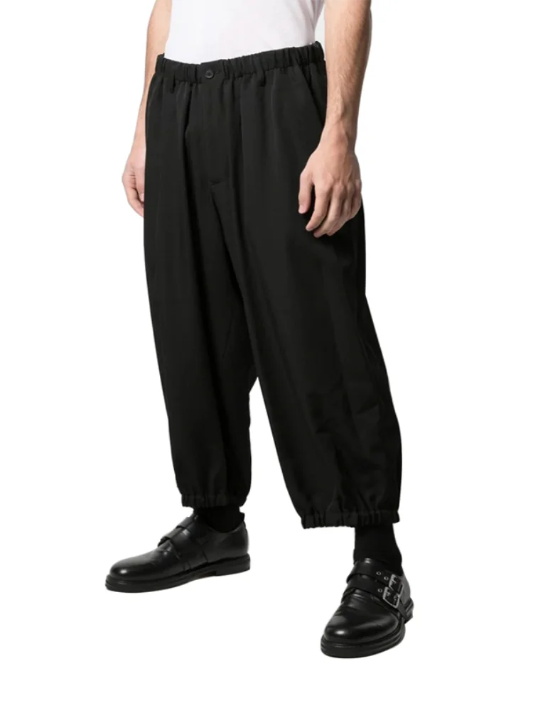 Men's Jogging Pants Casual Pants Bloomers Spring And Autumn New Black Elastic Waist Fashion Loose Cotton Jogging Pants