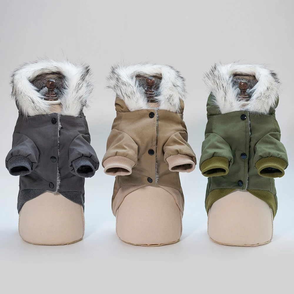 Warm Pet Clothes Winter Dog Jacket Coat Hooded Pets Puppy Chihuahua Clothing Hoodies For Small Medium Dogs Pug French Bulldog