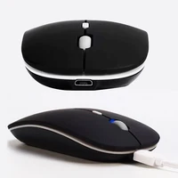 Akumulator bezprzewodowa mysz optyczna cichy przycisk Ultra cienki Mini optyczne ultracienki USB 2.4G myszy na komputer Laptop 3