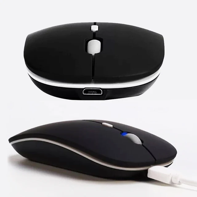 Akumulator bezprzewodowa mysz optyczna cichy przycisk Ultra cienki Mini optyczne ultracienki USB 2.4G myszy na komputer Laptop 3