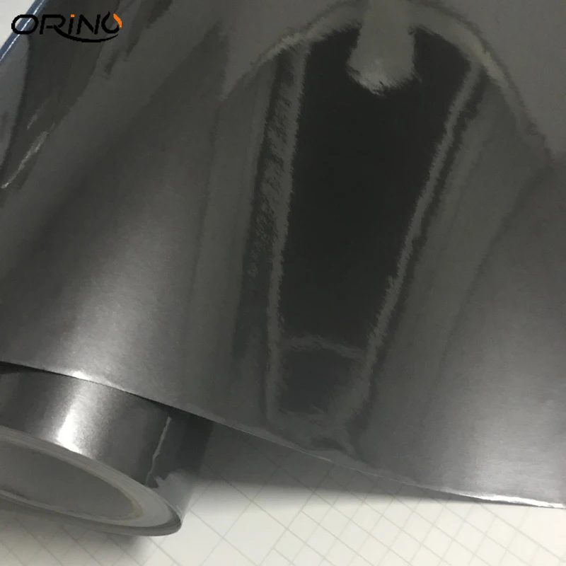 Grey Glossy Metallic Vinyl Film Wrap-2