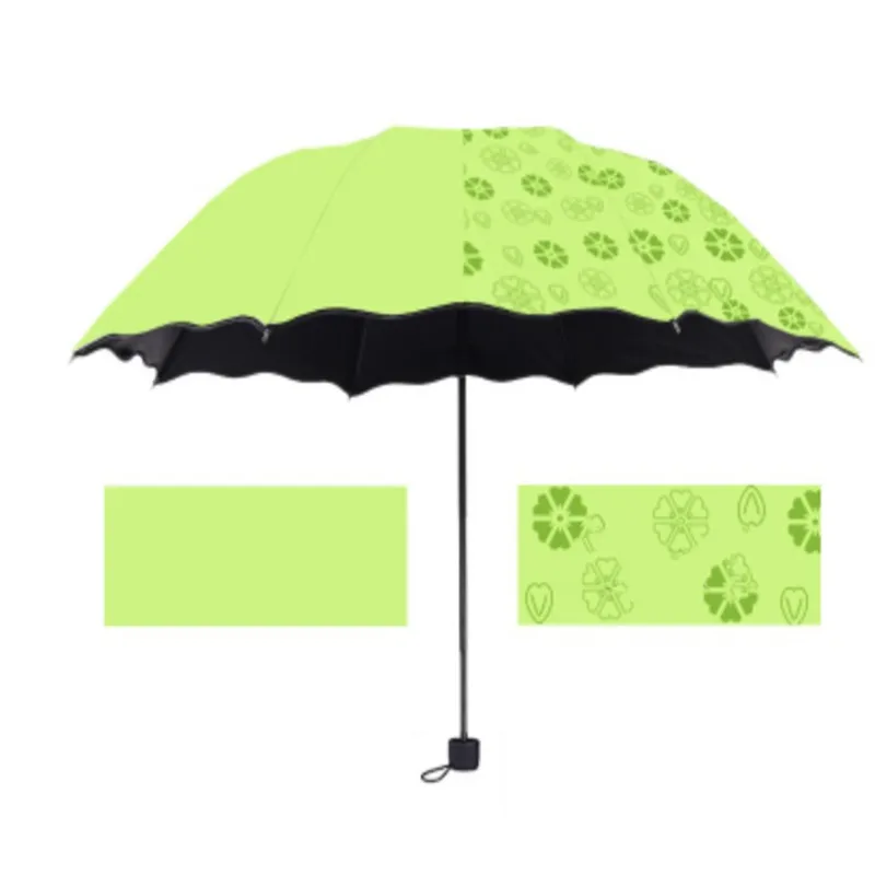 2020 New 8-Bone Couple Lattice Tri-Fold Umbrella Portable Mini Folding Sun Protection Rain Will Change The Pattern | Дом и сад