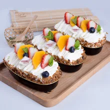 10 шт. Высококачественная алюминиевая фольга 350 мл, устойчивая к выпечке, для торта, десерта, чашки для сыра, пиццы, форма для выпечки, маленькая чашка для салата с крышками