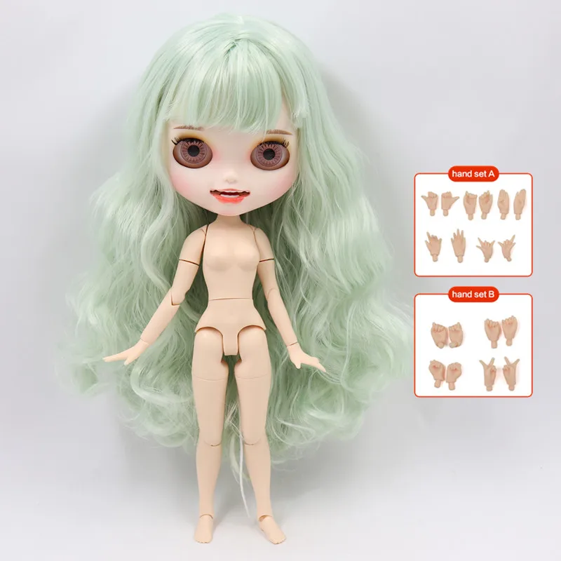 ICY Blyth кукла на заказ с руками Набор для тела Новая Улыбка Рот матовое лицо 1/6 игрушки BJD DIY модные куклы подарок для девочки специальное предложение - Цвет: Nude doll