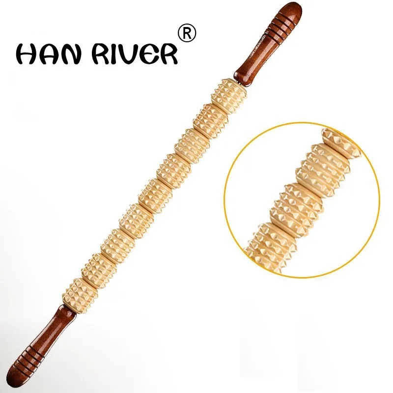 High quality new full-body massage stick rolling back massage lamented the waist neck wooden leg massager yoga meridian rods