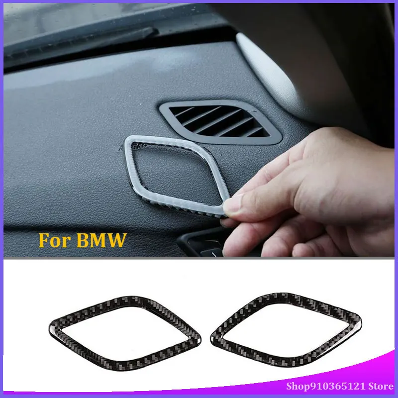 

For BMW X1 E84 2011-2015 2pcs Soft Carbon Fiber Car Dashboard Air Conditioning Vent Frame Trim Accessories