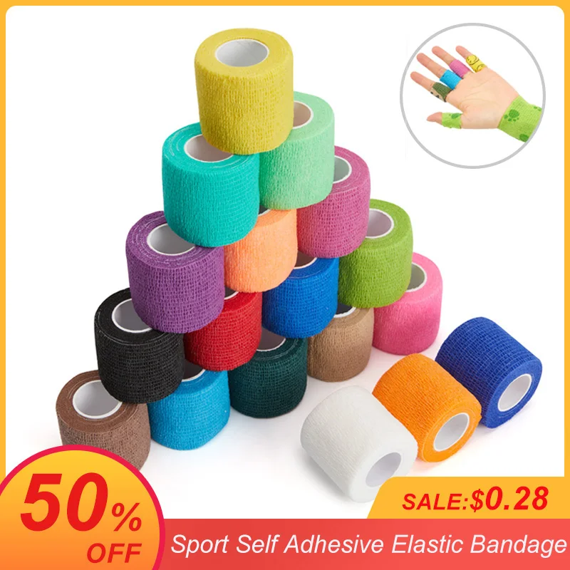 4.5m Colorful Sport Self Adhesive Elastic Bandage Wrap Tape Elastoplast For Knee Support Pads Finger Ankle Palm Shoulder - Elastoplast - AliExpress