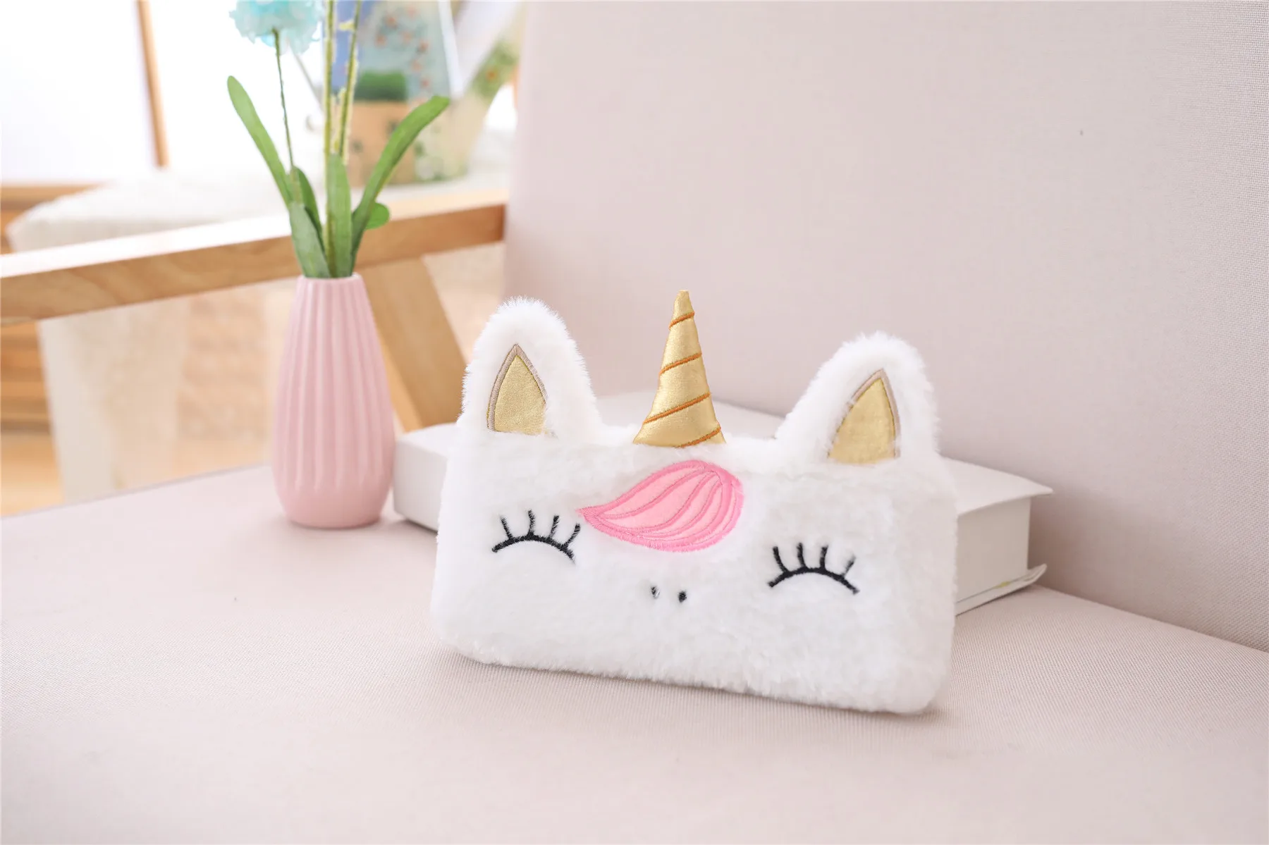 Creative Kawaii Unicorn Plush Coin Purse Soft Cartoon Animal Pencil Case Lovely Unicornio Gift Bag for Girls Kids Children