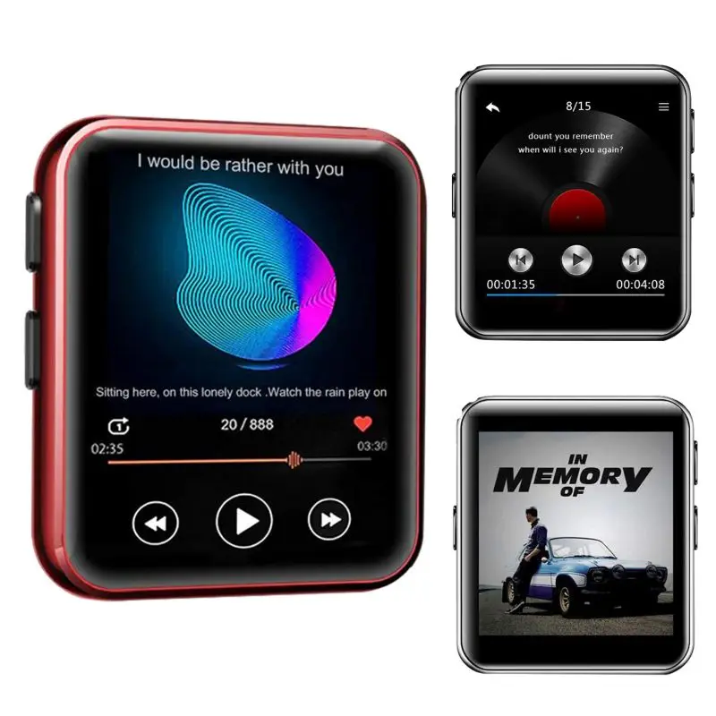 New Mini Clip MP3 Player Bluetooth with 1.54 Inch Touch Screen Portable MP3 Music Player HiFi Metal Audio Player with FM Radio