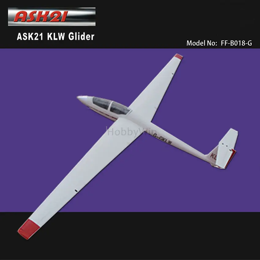 ASK-21 KLW Наклонный планер 2600 мм ARF без электронной части RC парусник из стекловолокна