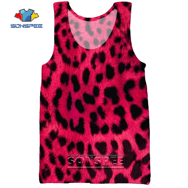 SONSPEE Leopard Animal Hunting 3D Print Men's Tank Tops Casual Fitness Bodybuilding Gym Muscle Funny Men Sleeveless Vest Shirt 10