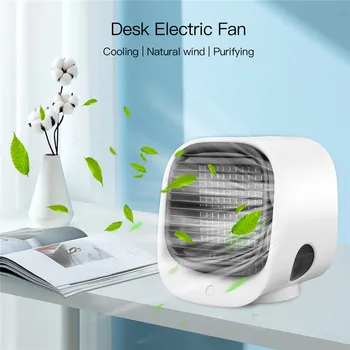 

300ml USB Air Cooler 7 Colors Light Conditioning Humidifier Purifier Air Cooling 3 Speed Anion Fan Air Conditioner For Home