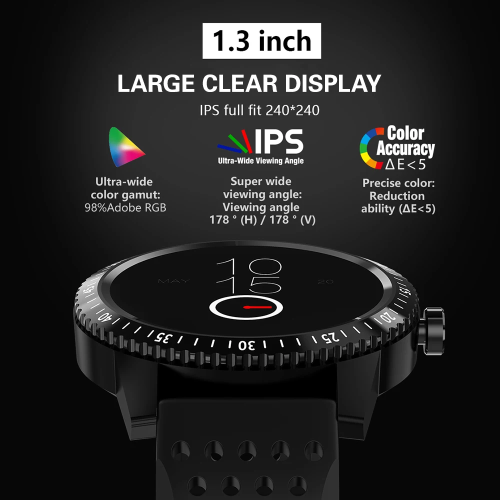 Timewolf 1 3 дюймов Большой HD дисплей Smartwatch Android носить умные часы с пульсометром и