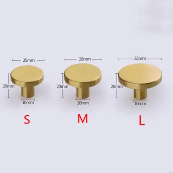 Round Brass Drawer Pulls Handles Dresser Cabinet Door Knob Home Kitchen Hardware 35ED