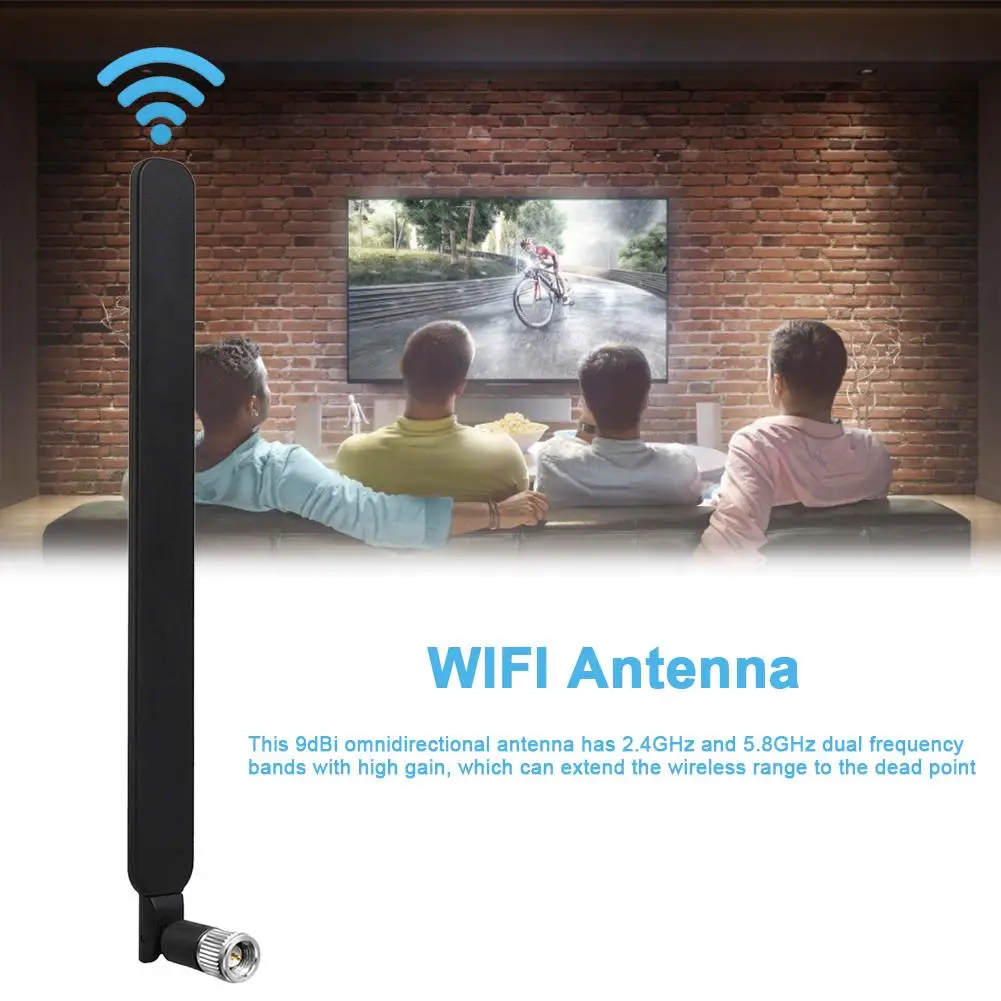 Беспроводная wifi 4G антенна 9 дБи Двухдиапазонная всенаправленная с SMA штекером