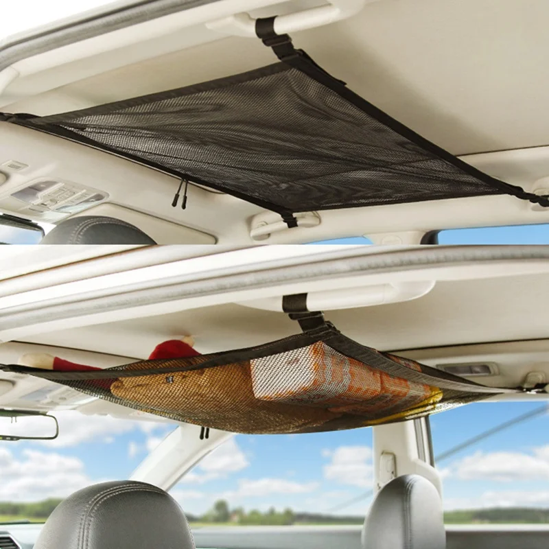 

Car Ceiling Storage Mesh Auto Interior Roof Luggage Net Bag Truck Automotive Organizer Car MOTOR 31*21''
