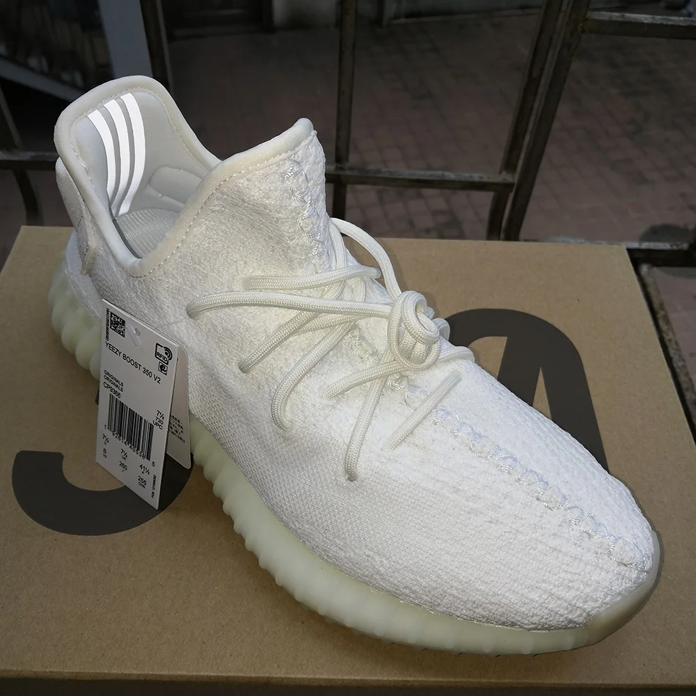 HKSZ 350 кроссовки белый ad yeezys 1:1 копия с логотипом с коробкой