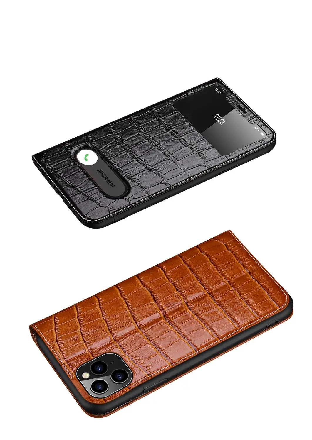 

Crocodile Genuine Leather Full Protective Flip Case for iPhone 11 Pro Max 5.8 6.1 6.5 Inch