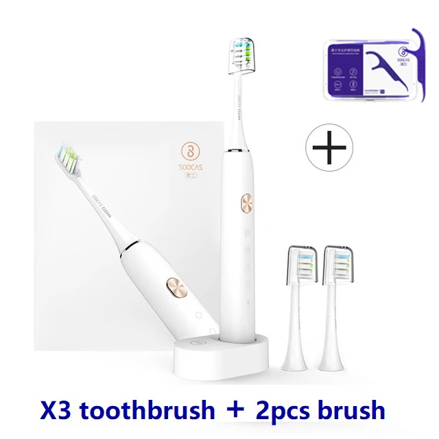 Add Dentalfoss Xiao mi jia зубная щетка Soocare X3 X3s Soocas обновленная электрическая звуковая Смарт Bluetooth Водонепроницаемая беспроводная зарядка mi Home APP - Цвет: Add Dentalfoss