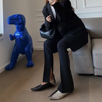 

Patchwork Loafers Women Flats Ladies Shoes Pointed Toe Mocasines De Mujer 2020 Rivet Snakeskin Flat Shoes Women Zapatillas Mujer