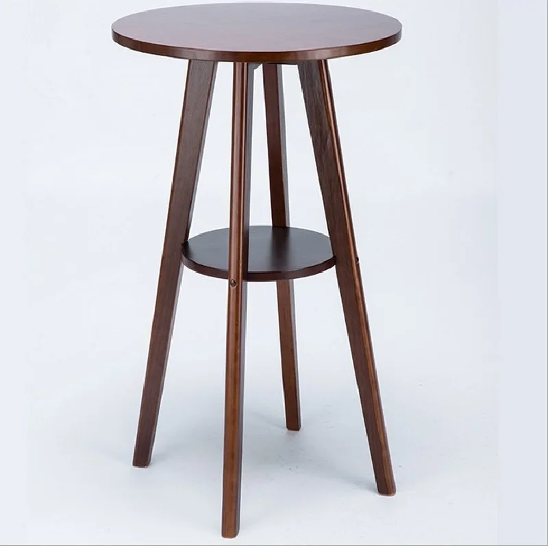 European Style Simple Solid Wood Small Bar Table Coffee Household Round