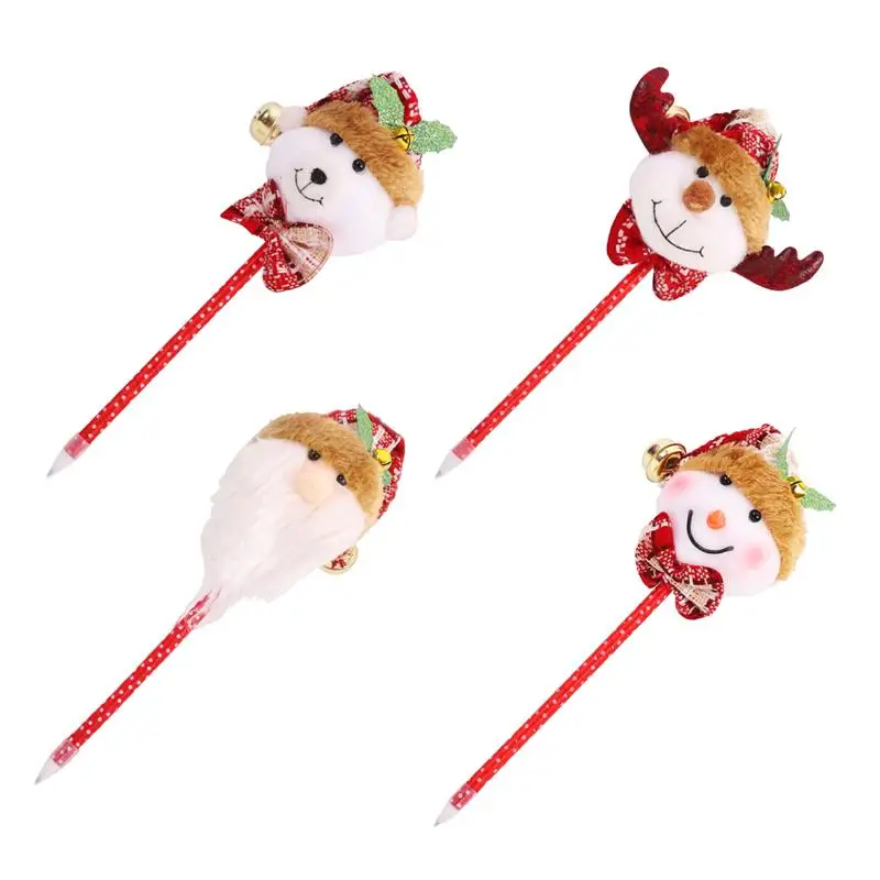 4Pcs Pens Lovely Creative Durable Christmas Themed School Stationary for Kids Office 4Pcs Pens Lovely Creative Durable Christmas Themed School Stationary for Kids Office