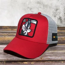 Бейсбольная кепка Looney ttes Bugs Bunny высокого качества с вышивкой в виде красных животных, бейсболка для мужчин и женщин в стиле хип-хоп, сетчатая Кепка для папы