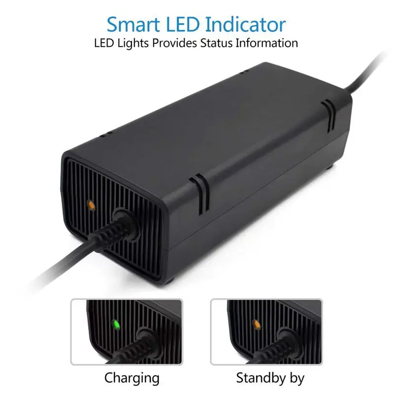 Для 360 Slim AC адаптер питания Блок 135 Вт Зарядное устройство Шнур для консоль 100 120V