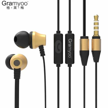 

3.5mm Metal Earphone With Wheat Line Control Smartphone Universal Earphone 1.2m Subwoofer Earphone