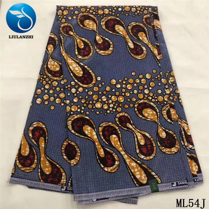 LIULANZHI хлопковые африканские материалы гарантированное качество Анкара, ткань для батика хлопок 6 ярдов настоящая восковая ткань для платья ML54J01-ML54J26