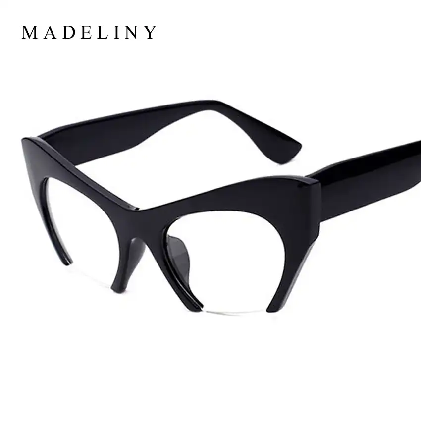 cat eye glasses half frame