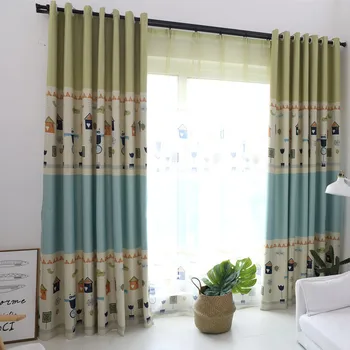 

New Cartoon Digital Printing Children's Curtain for Blue Bat Window Screen Baby Finished Product Customization Curtains