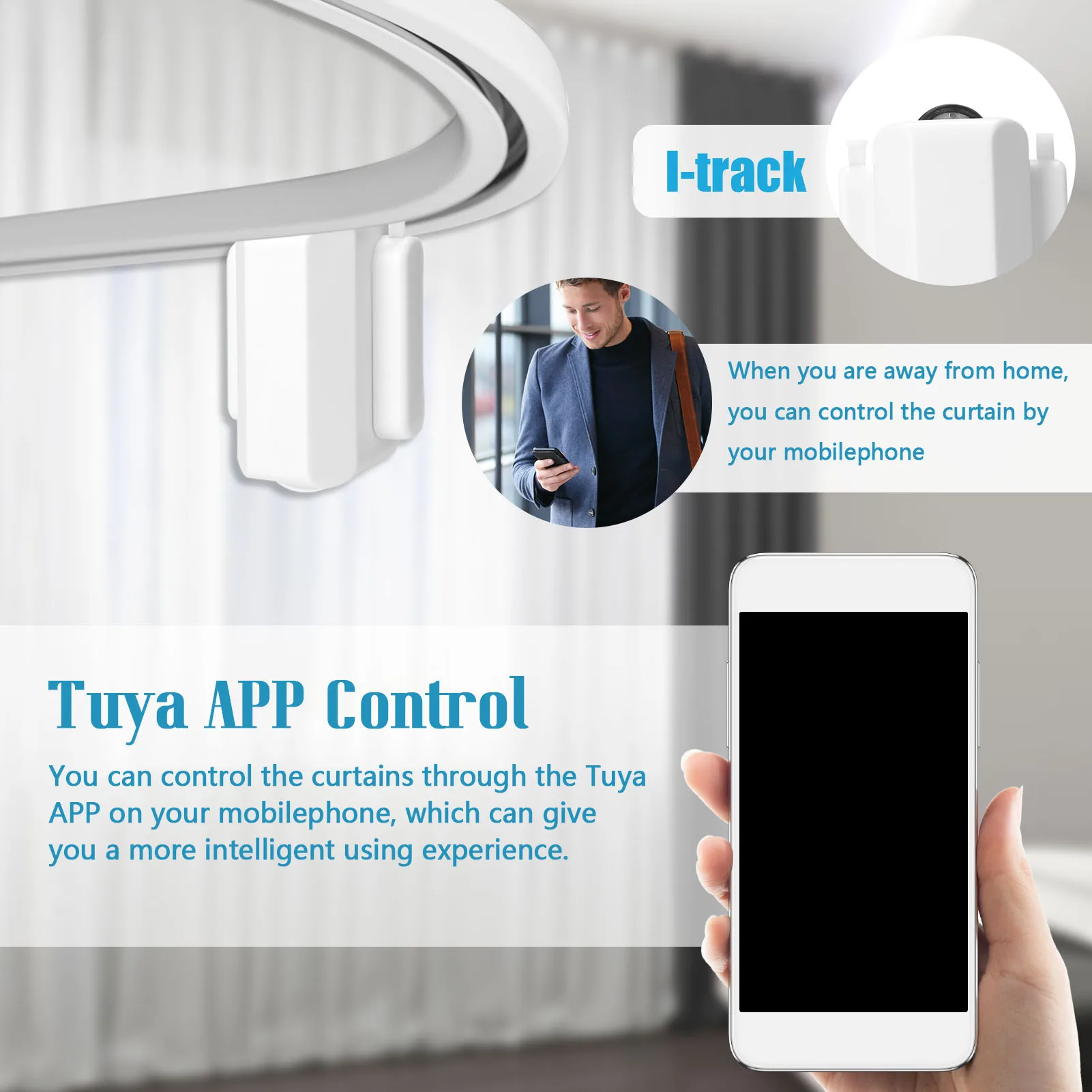 Tuya WiFi Smart Curtain Motor Remote Controller Electric Curtain Motors Voice Control Switch APP Control for Alexa Google Home