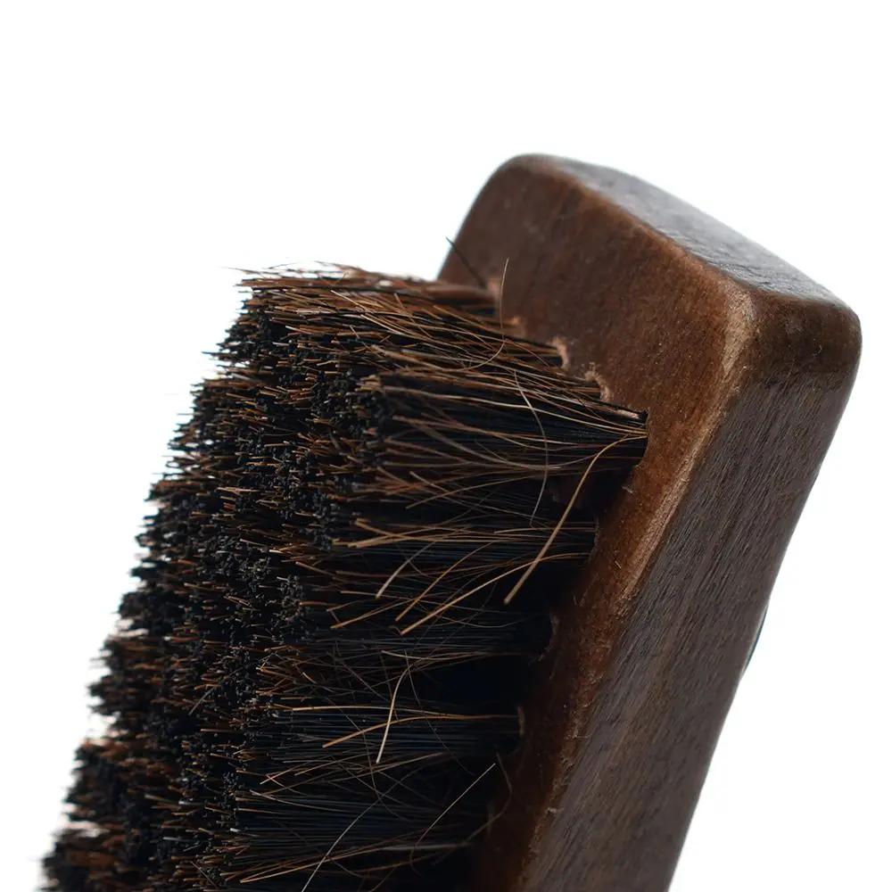 Practical Horse Hair Professional Shoe Shine Polish Buffing Brush Wooden New brown shoe brush home cleaning tools Sneakers Shoe