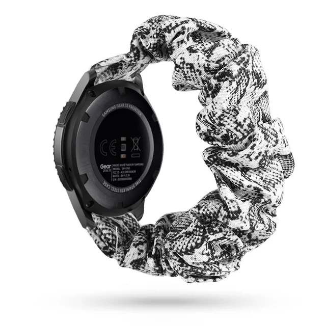 Scrunchies Elastic Watch band 20mm 22mm For samsung galaxy watch 3 41mm 45mm For huawei watch GT2 Pro bracelet For Amazfit Bip Black Dot